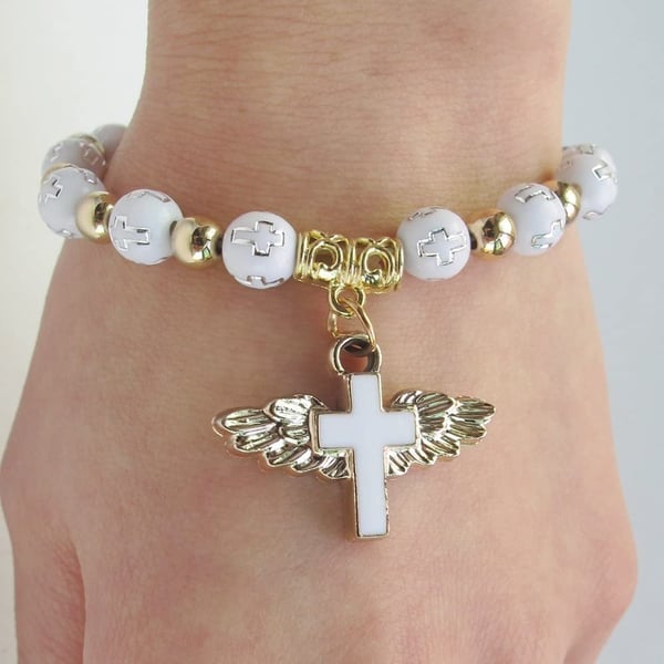 Engel Wing Kruis Armband