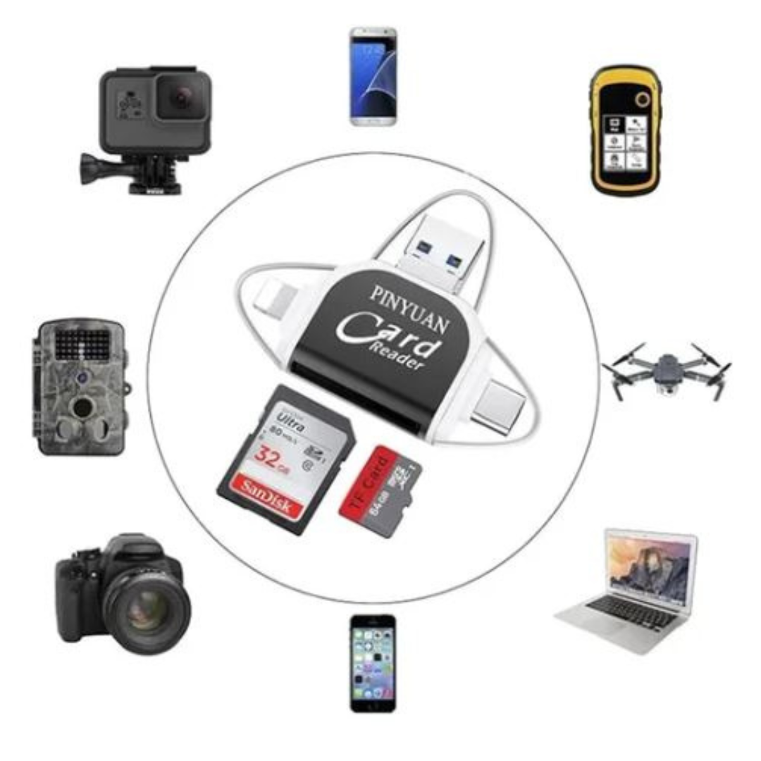 CardReader - Multi-Poort 4 in 1 Universele SD TF Kaartlezer