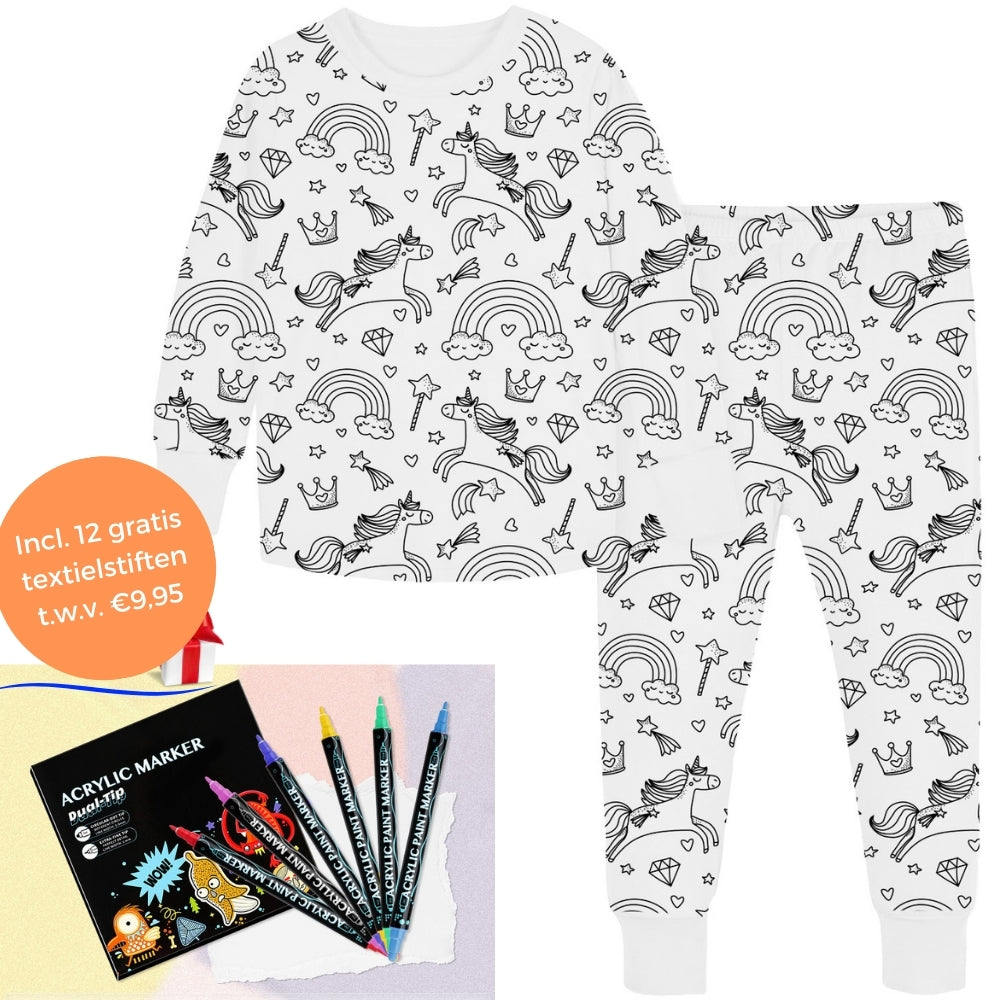 Inkleurbare Kinderpyjama™ | Speels en Geliefd bij Kinderen en Ouders!