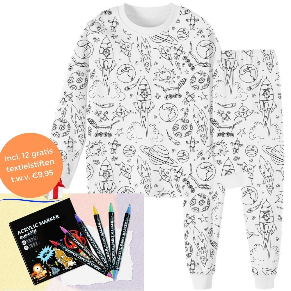Inkleurbare Kinderpyjama™ | Speels en Geliefd bij Kinderen en Ouders!