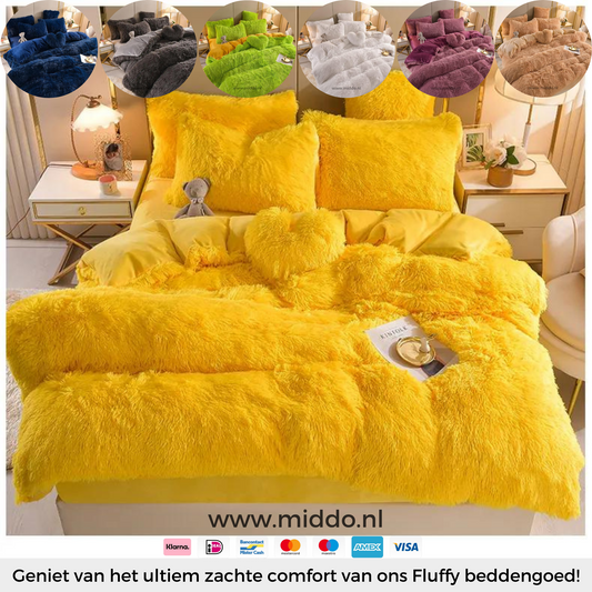 5-delige Teddy Fluffy Fleece Beddengoed Set | Inclusief Gratis Hartjeskussen!