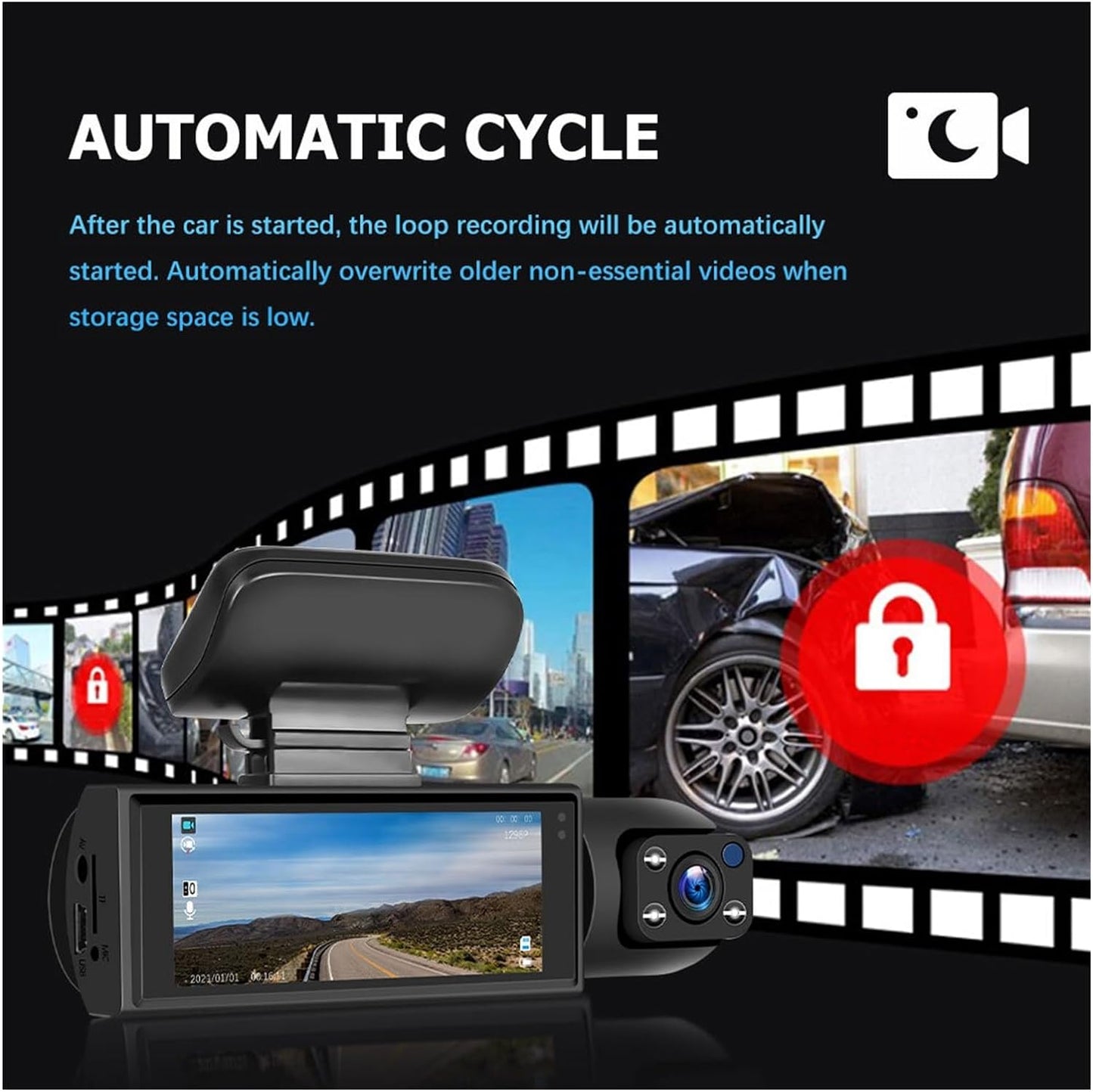 Dashcam Pro™ Full HD 1080P | Dual Lens, Veiligheid en Kristalheldere Beelden