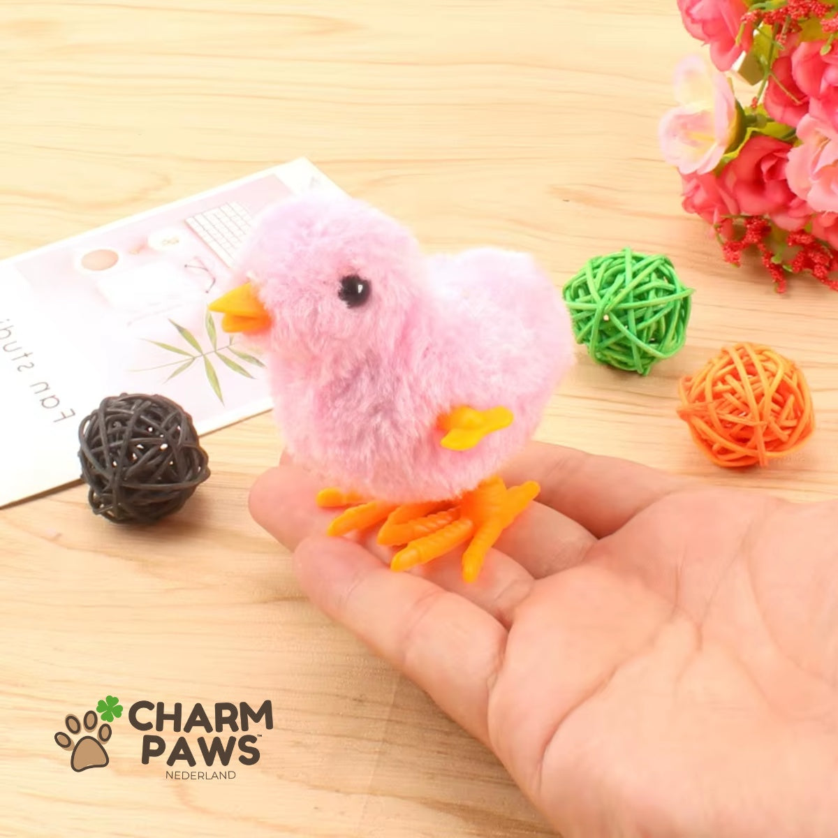 3 pack - CharmPaws™ Huppelend Kuikenspeeltje voor Katten
