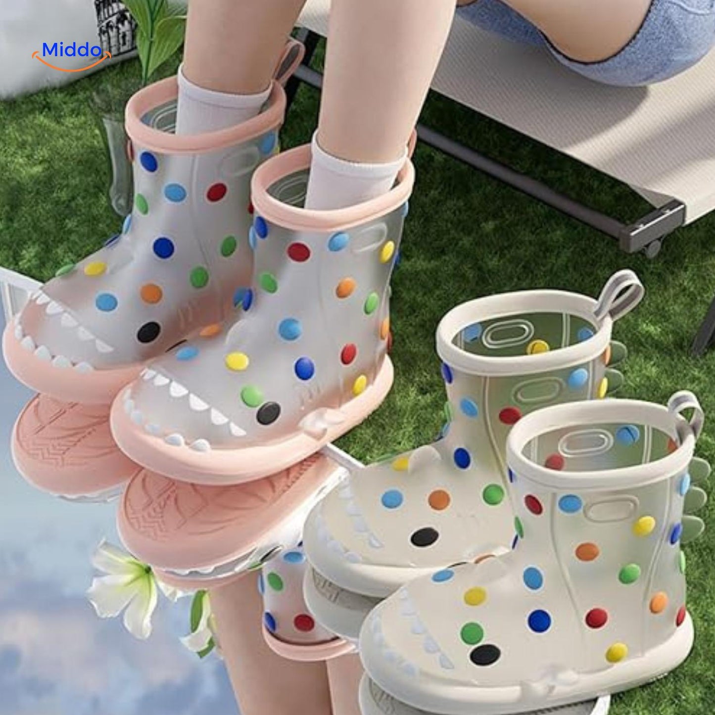 Zureto™ Shark Regenlaarzen | 3D Ontwerp, Waterproof en Antislip