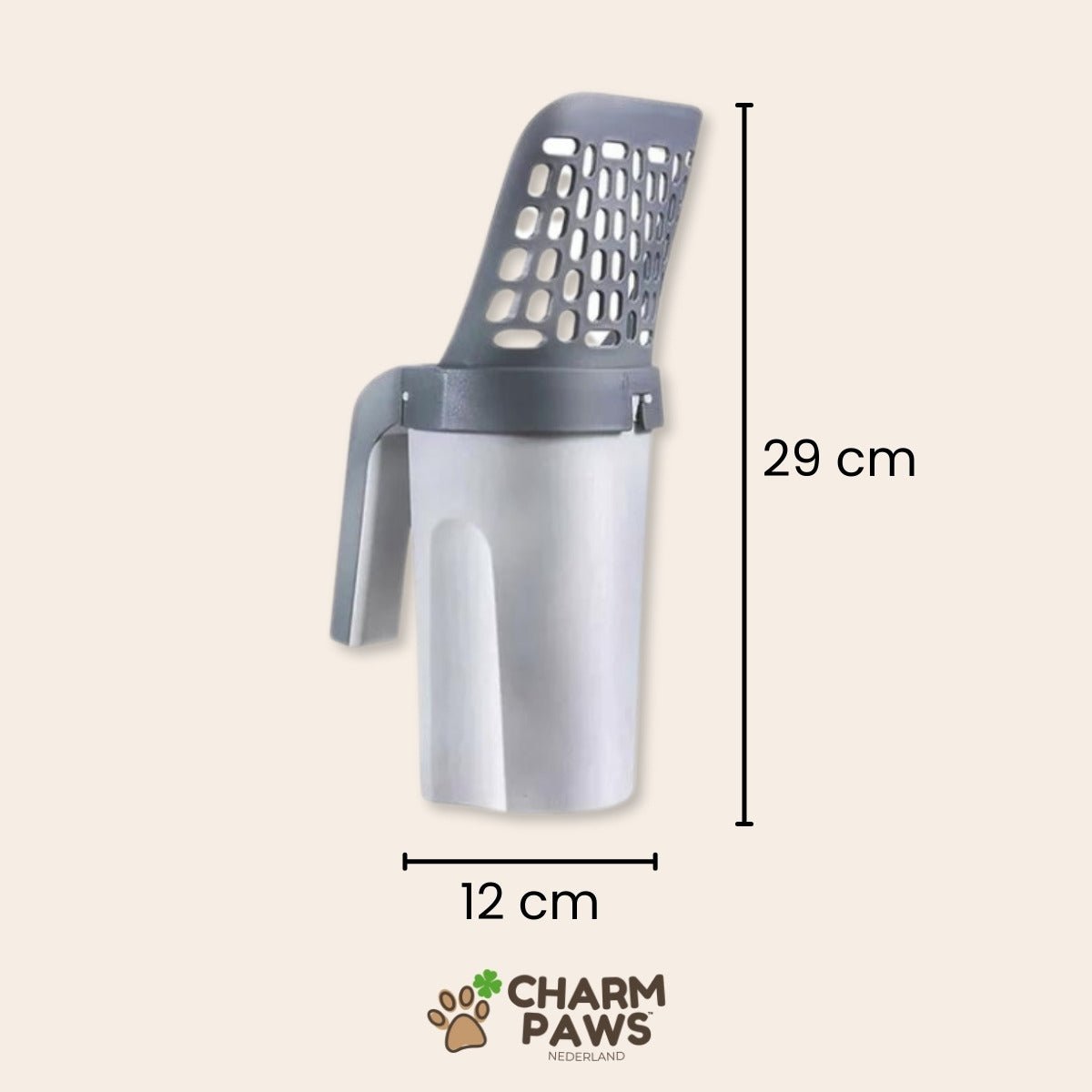 CharmPaws™ 2-in-1 Kattenbakschep met Container