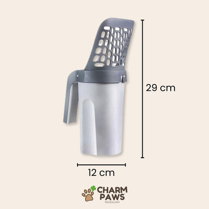 CharmPaws™ 2-in-1 Kattenbakschep met Container