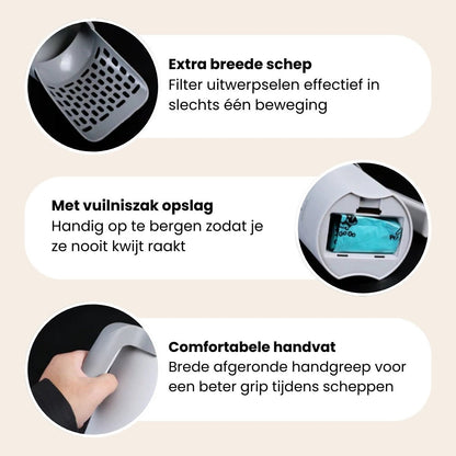 CharmPaws™ 2-in-1 Kattenbakschep met Container