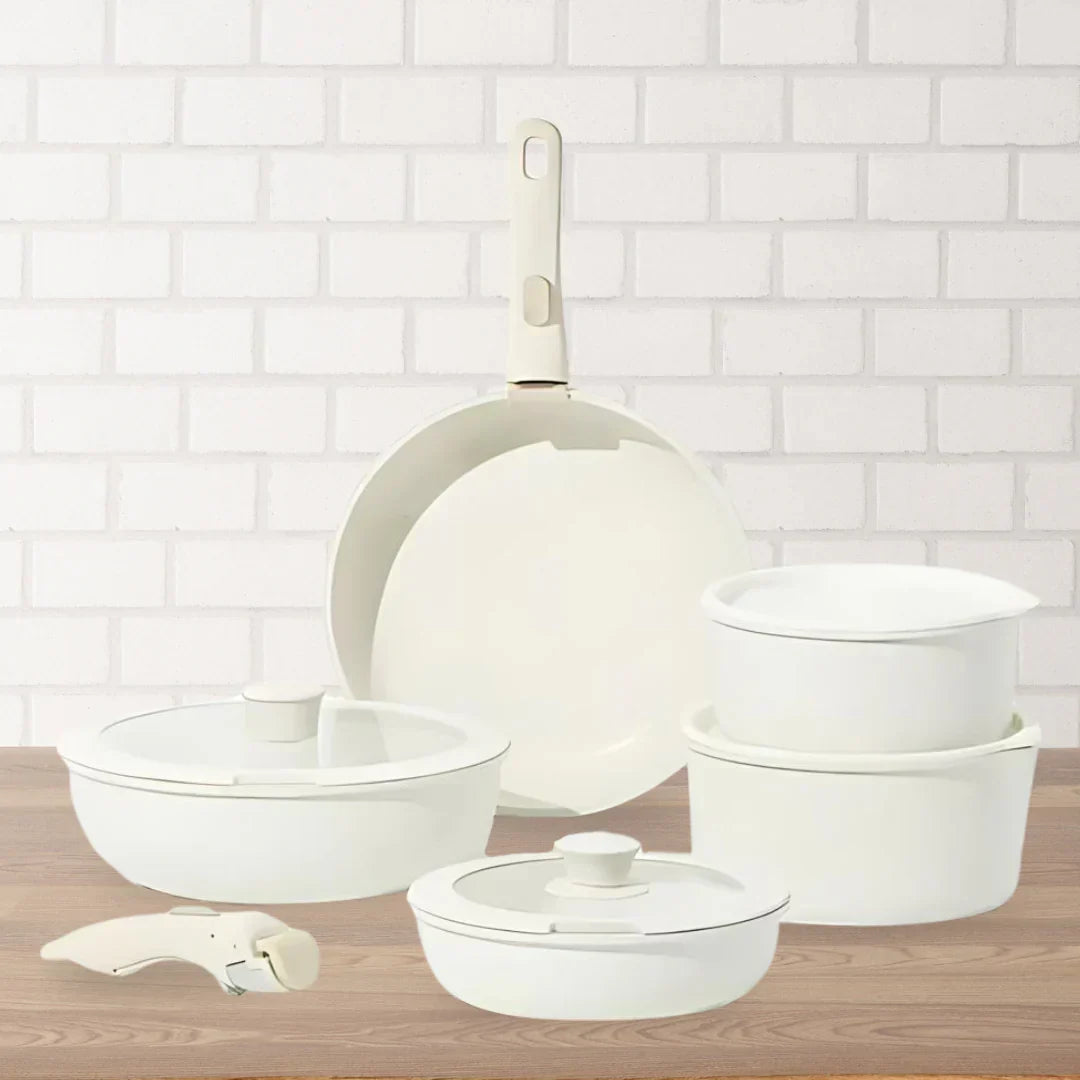 Globetrek° CeramicPans: Afneembaar Niet-plakken Pannen Set