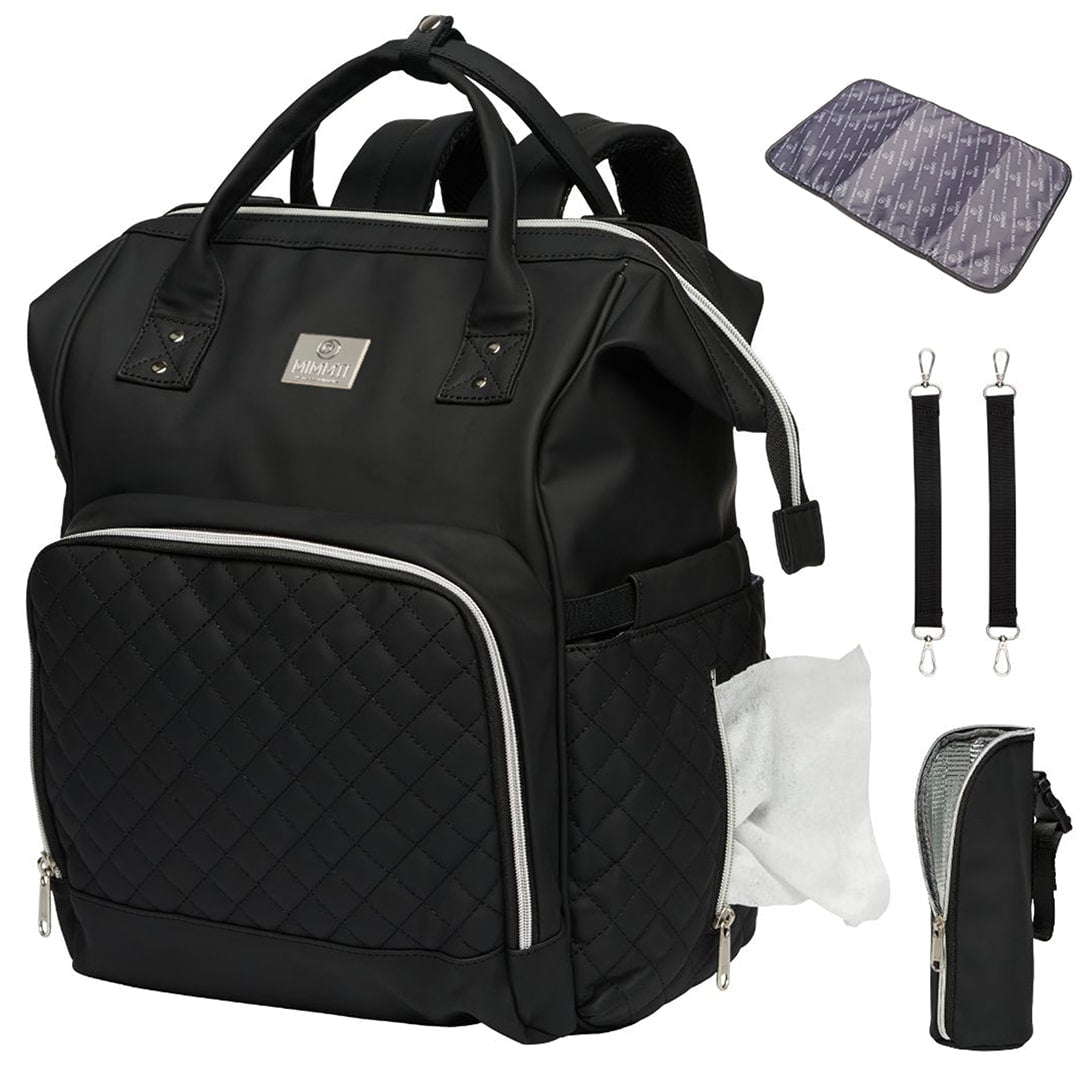 MIMMTI® 2.0 Leren Luiertas, Gezinstas, Reistas